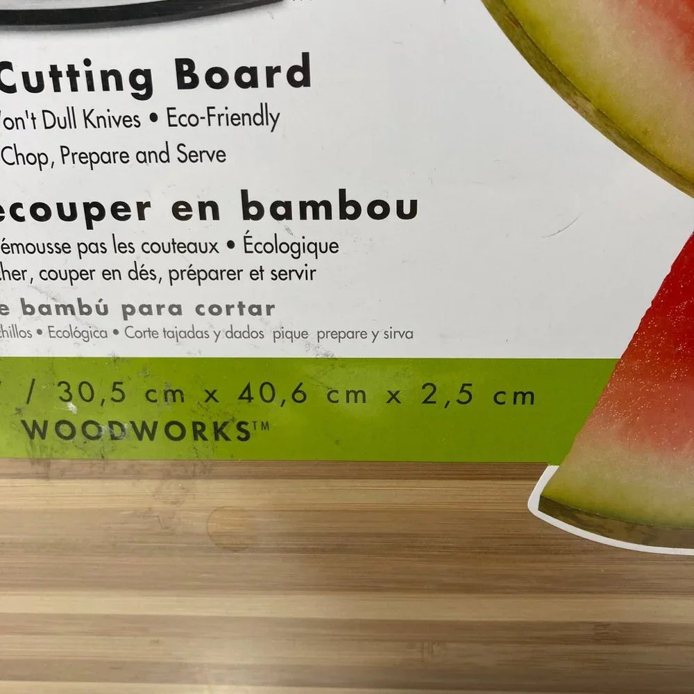 Bamboo Wood Cutting Board Large 12